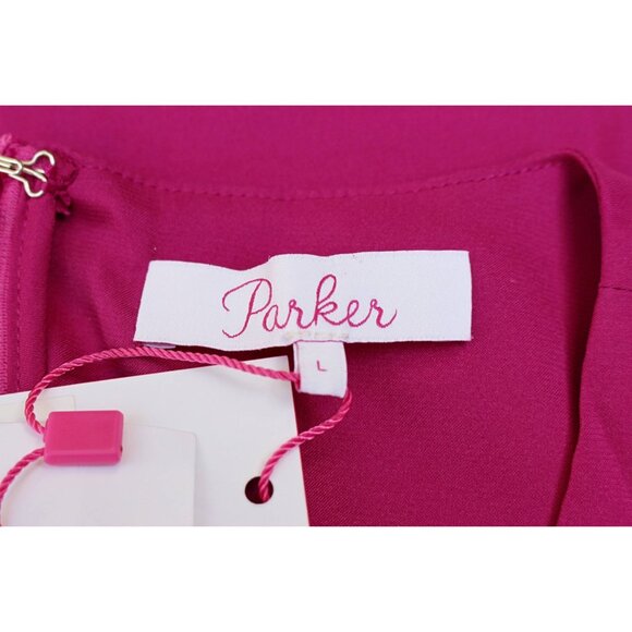 New w/Tags - Parker Knot-Front, Long Sleeve Dress - 70s Secretary Style, Pink, L - Picture 9 of 14